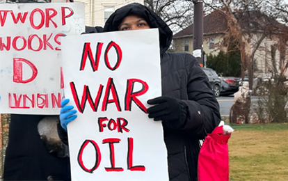 Savitha at the Anti-War Rally
